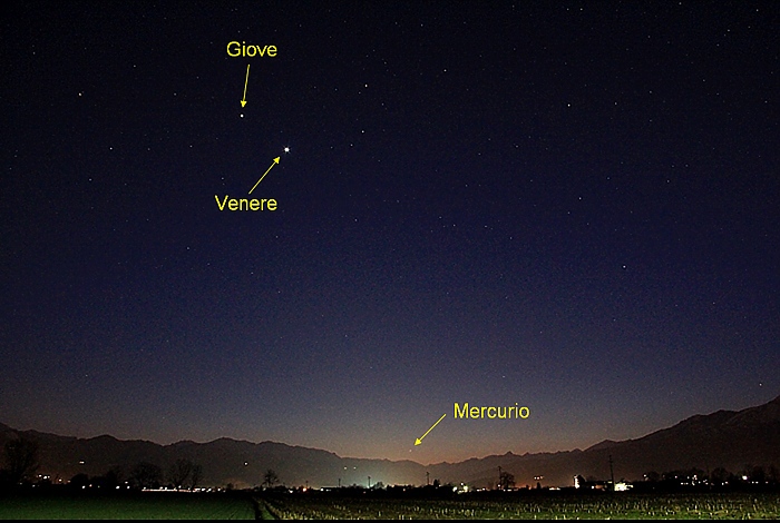 Venere, Giove e Mercurio